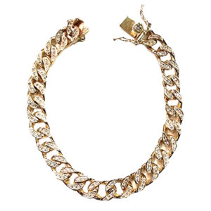 Men's 9.5 mm Iced Curbed Link Bracelet