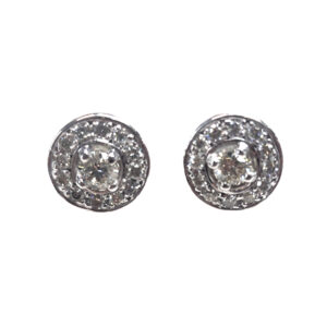 Rondo Diamond Stud Earrings (WG)
