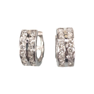 Twin Row Diamond Huggies (WG)