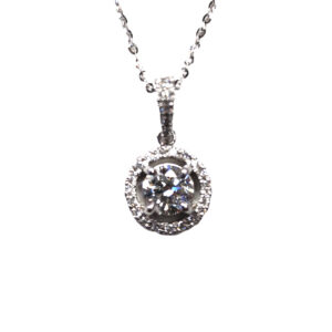 1.23CT Diamond Halo Pendant (WG)