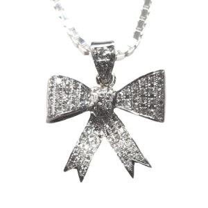 Diamond Ribbon Pendant (WG)