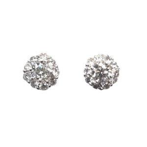 Halo Diamond Stud Earrings (WG)