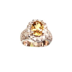 Citrine Princess Ring (WG)