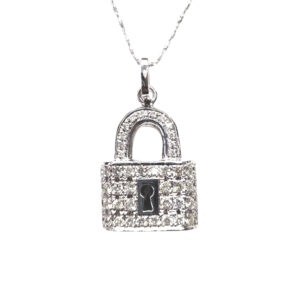 Ladies Lock Pendant (WG)