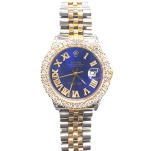 Rolex Datejust 16030 Partially Iced/Roman Numeral Blue Dial