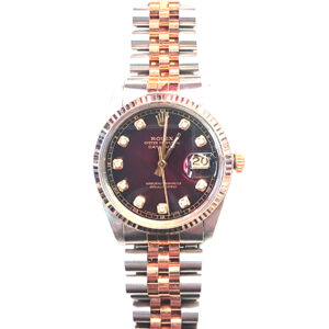 Rolex Datejust 16013 Rose Gold/Red Garnet Vignette Dial